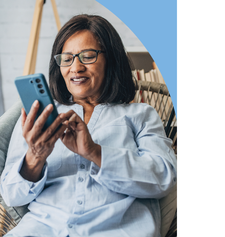Customer using online payment portal