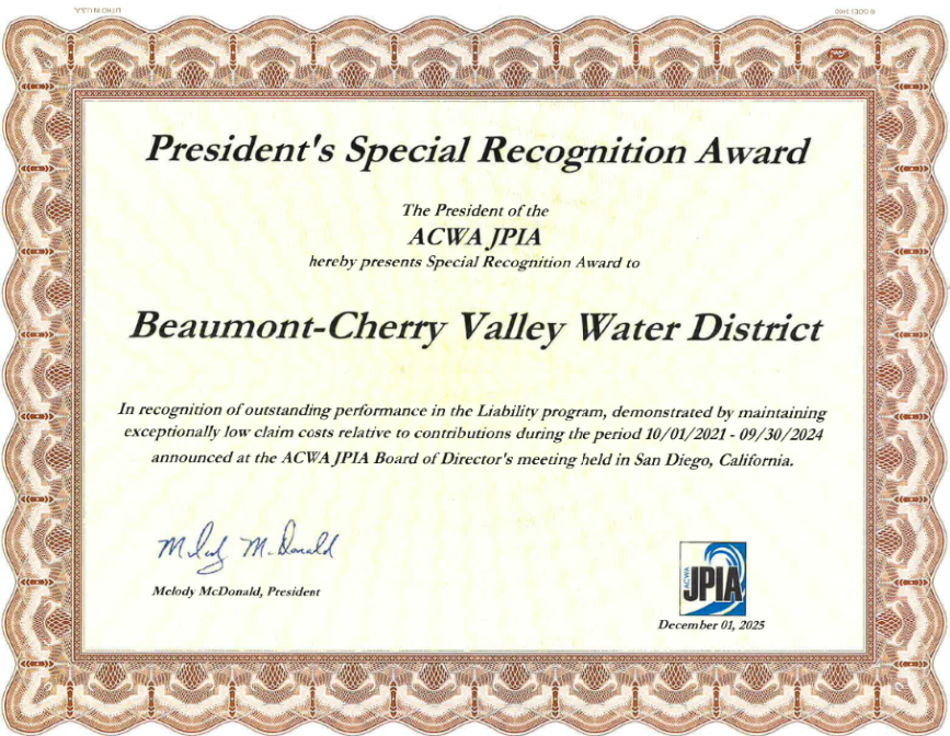 General Liability Program Award